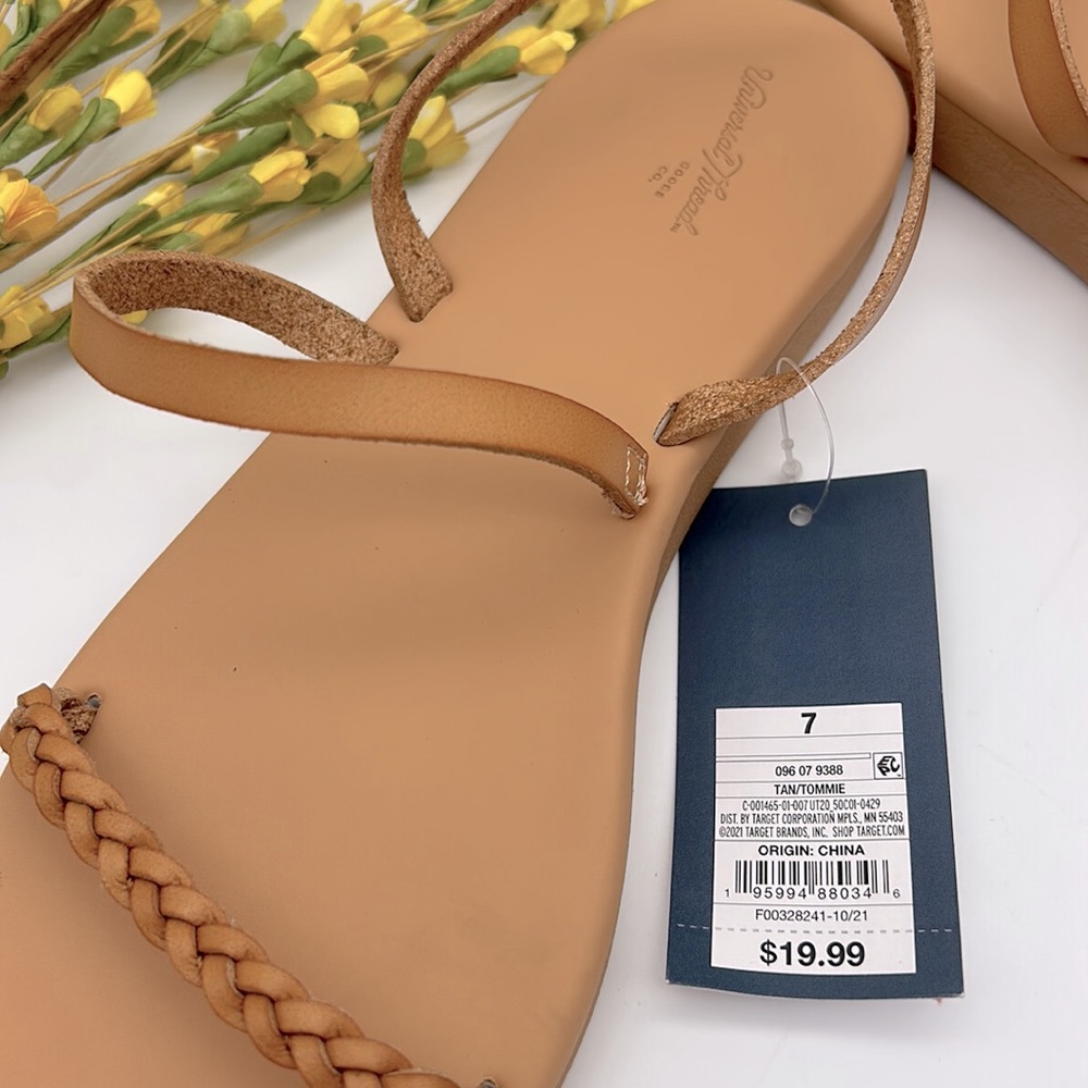 Universal Thread Tommie Triple Strap Sandals Boho Festival - Tan - Picture 4 of 6